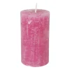 Xenos Stompkaarsen-Kaars rustiek - roze - ø7x12 cm