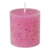 Xenos Stompkaarsen-Kaars rustiek - roze - ø7x7 cm