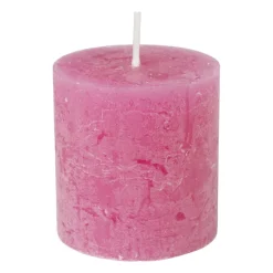 Xenos Stompkaarsen-Kaars rustiek - roze - ø7x7 cm