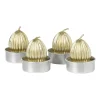 Xenos Sierkaarsen-Kaarsjes eieren - goudkleurig - set van 4