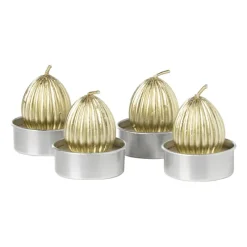 Xenos Sierkaarsen-Kaarsjes eieren - goudkleurig - set van 4