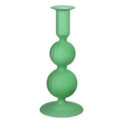 Xenos Kandelaars-Kandelaar 2bol - groen - ø8.5x20 cm