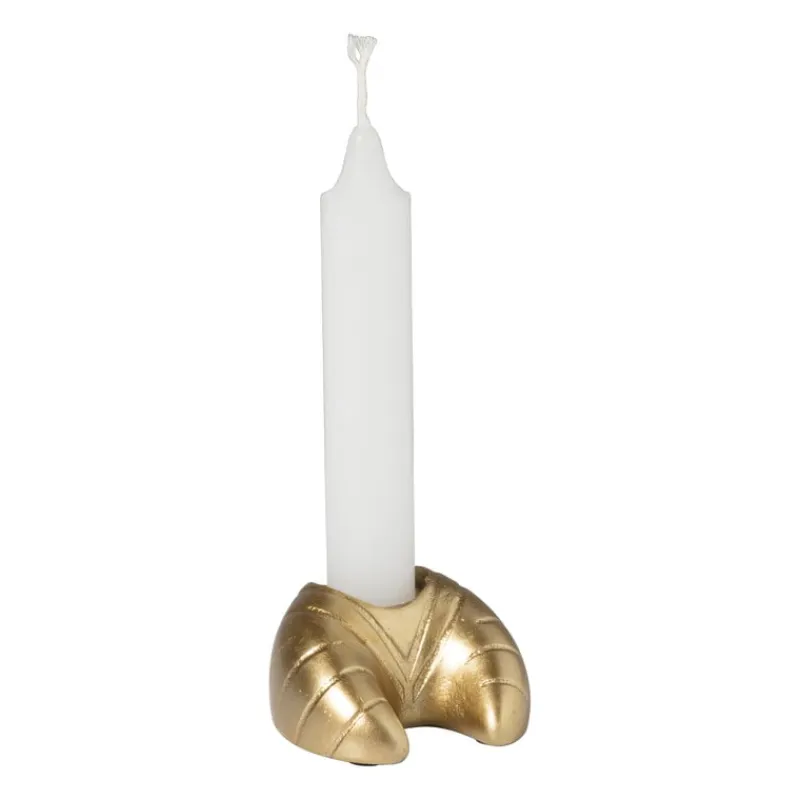Xenos Kandelaars-Kandelaar croissant Monique - goud - 4x6.5x6.5 cm
