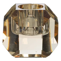Xenos Kandelaars-Kandelaar kristal - licht bruin - ø5x4.5 cm