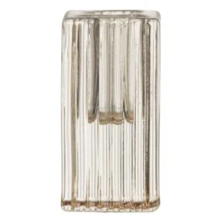 Xenos Kandelaars-Kandelaar rib glas - helder - 4x4x8 cm