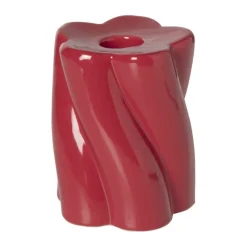 Xenos Kandelaars-Kandelaar spekje - bordeauxrood - ø6.5x9.5 cm