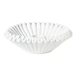 Xenos Kandelaars-Kandelaar wave - wit - ø13.5x4 cm