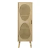 Xenos Kast Met Deuren-Kast Flores hoog met ovalen vlakken - bruin - 125x40x37.5 cm