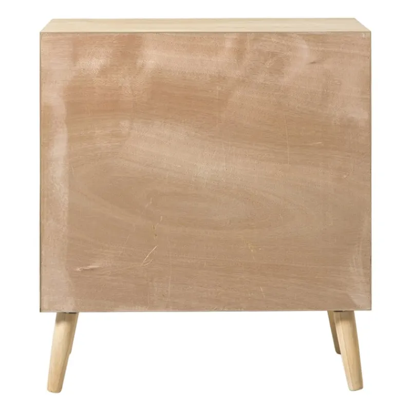 Xenos Tv Meubels|Kast Met Deuren-Kast Flores met ovalen vlakken - bruin - 78x70x37.5 cm