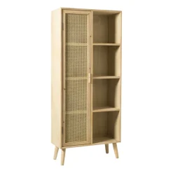 Xenos Kast Met Deuren|Vakkenkasten-Kast Java met deurtje en vakken - bruin - 160x70x33.5 cm