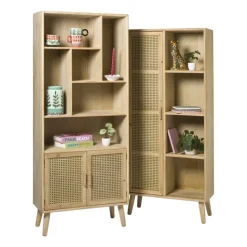 Xenos Kast Met Deuren|Vakkenkasten-Kast Java met deurtje en vakken - bruin - 160x70x33.5 cm