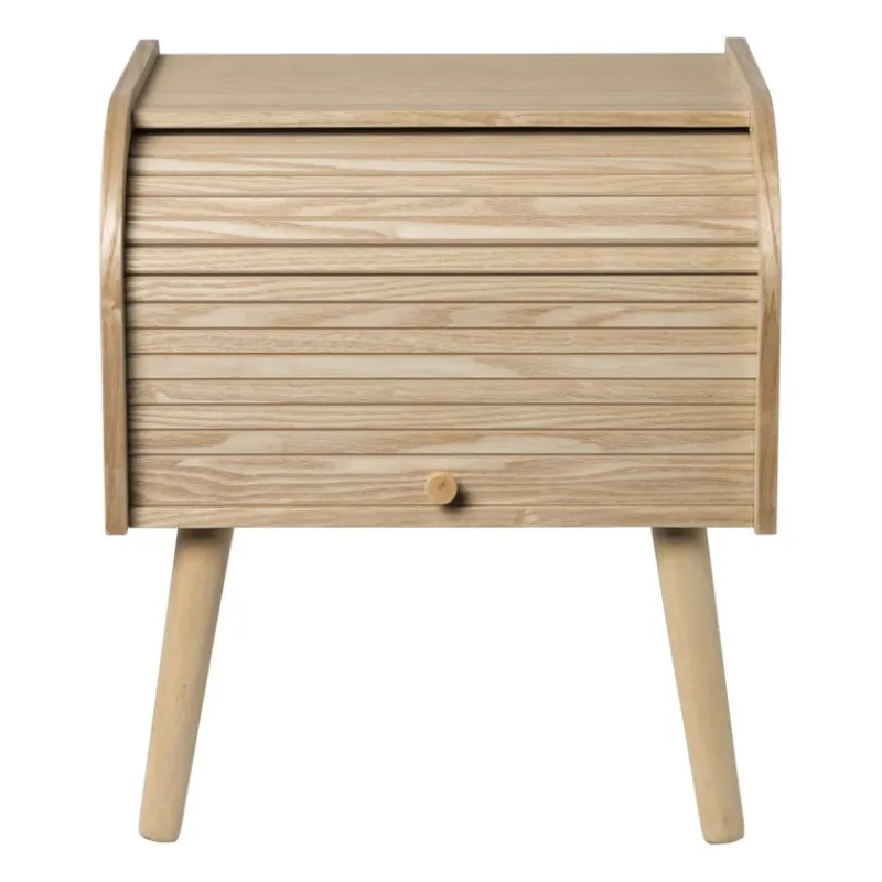 Xenos Nachtkastjes|Kast Met Deuren-Kastje Uppsala met roldeur - naturel - 45x40x34 cm