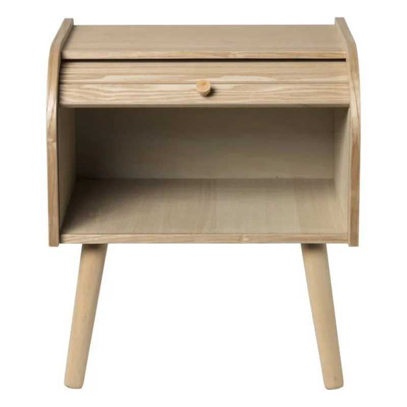 Xenos Nachtkastjes|Kast Met Deuren-Kastje Uppsala met roldeur - naturel - 45x40x34 cm