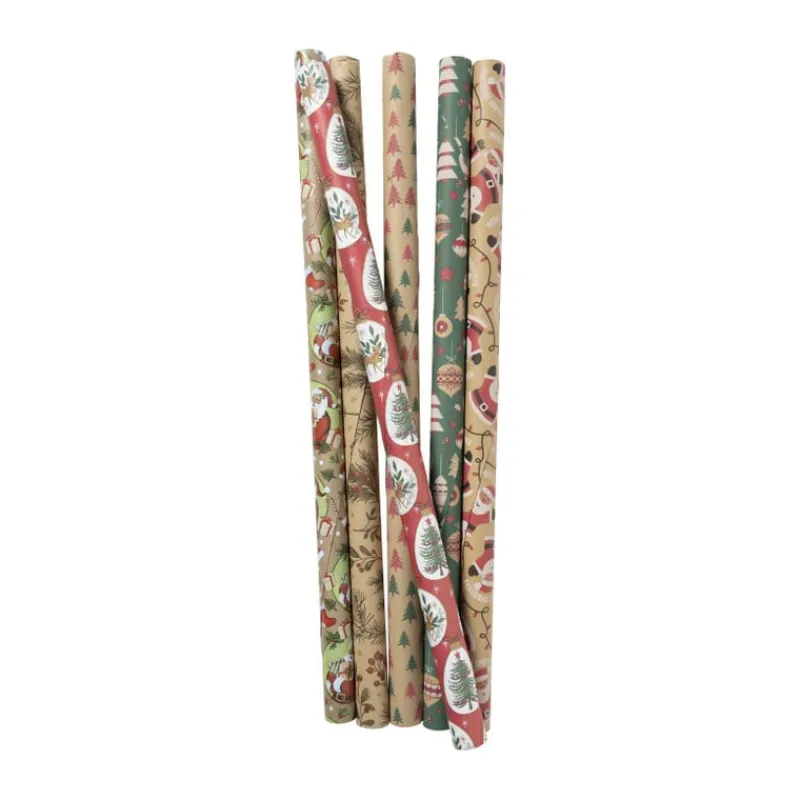 Xenos Kerst Inpakken-Kerst cadeaupapier kraft - 200x70 cm - diverse varianten