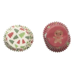 Xenos Kerst Bakken-Kerst cupcake set - set van 24