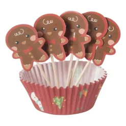 Xenos Kerst Bakken-Kerst cupcake set - set van 24