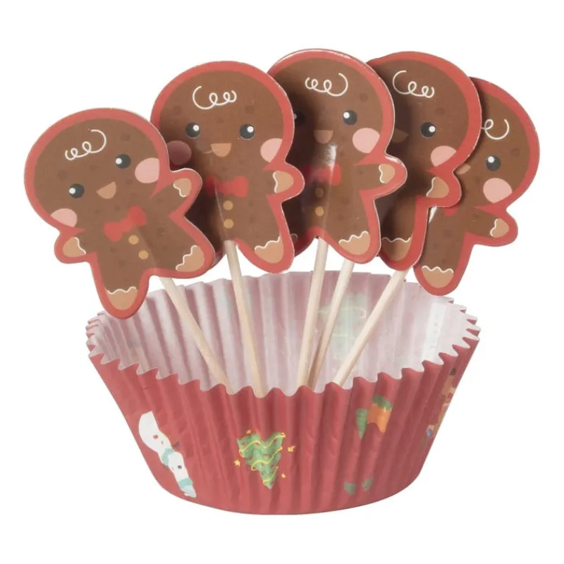 Xenos Kerst Bakken-Kerst cupcake set - set van 24