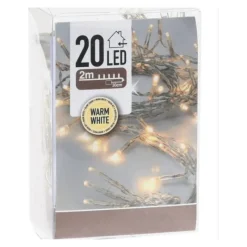 Xenos Kerstverlichting|Kerstboom Verlichting-Kerst LED lampjes - warm wit - 20 lampjes - 2 meter