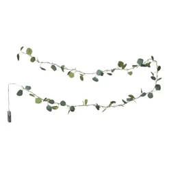 Xenos Kerstverlichting|Kerstboom Verlichting-Kerst lichtslinger met eucalyptus - groen - 2 meter