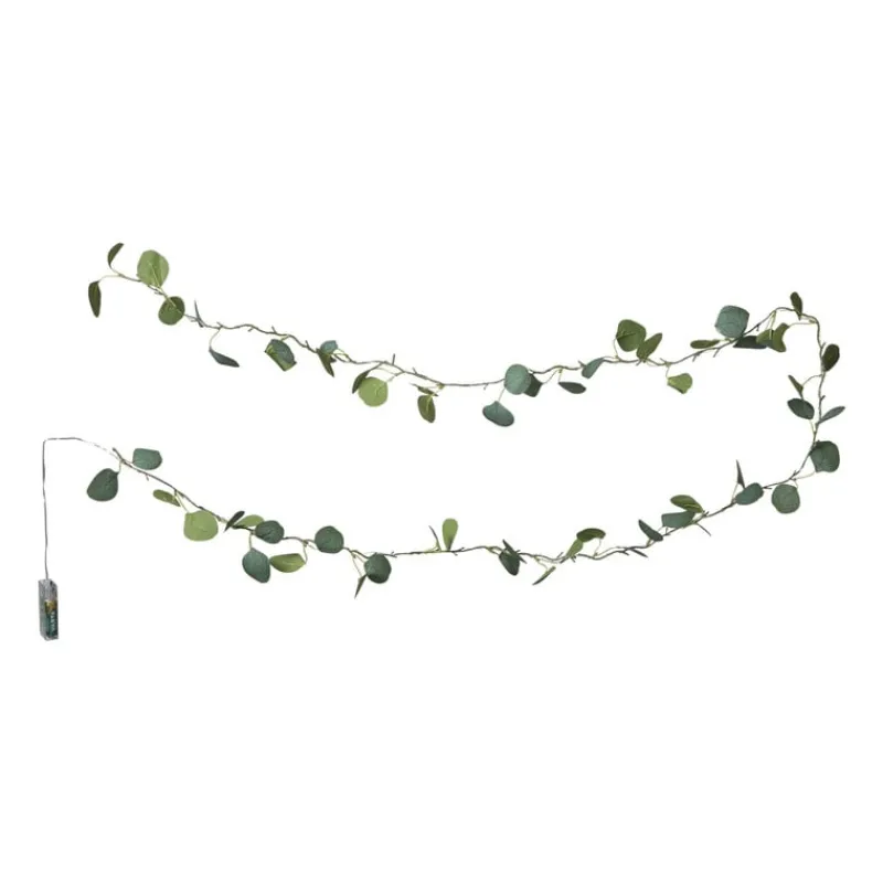 Xenos Kerstverlichting|Kerstboom Verlichting-Kerst lichtslinger met eucalyptus - groen - 2 meter