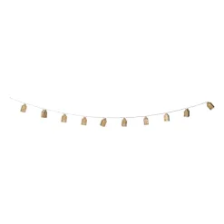 Xenos Kerstverlichting|Kerstboom Verlichting-Kerst lichtslinger met huisjes - goudkleurig - 135 cm
