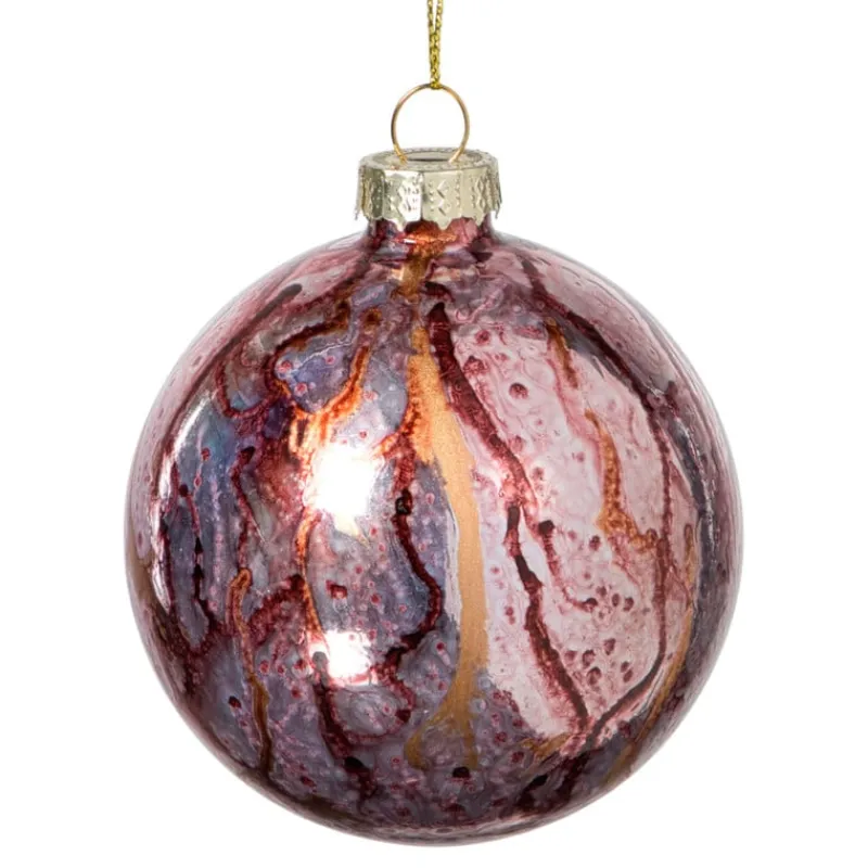 Xenos Kerstballen-Kerstbal bleeding - paars