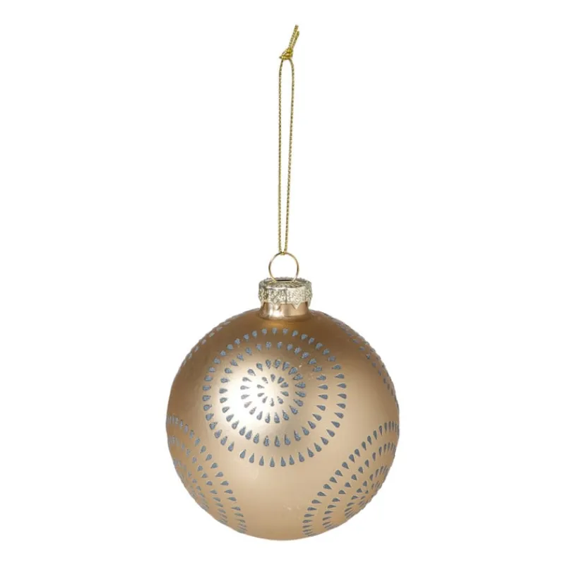 Xenos Kerstballen-Kerstbal cirkels stipjes - goudkleurig