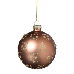 Xenos Kerstballen-Kerstbal figuurtjes glitter - bruin