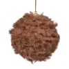 Xenos Kerstballen-Kerstbal fluffy - bruin
