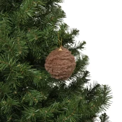 Xenos Kerstballen-Kerstbal fluffy - bruin