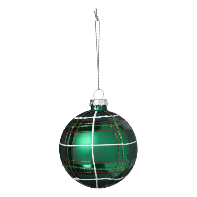 Xenos Kerstballen-Kerstbal geruit - groen