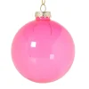 Xenos Kerstballen-Kerstbal glas - roze - ø8 cm