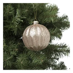 Xenos Kerstballen-Kerstbal Kersthanger - roze - 10 cm