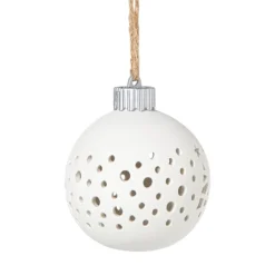 Xenos Kerstballen-Kerstbal LED stippen - wit