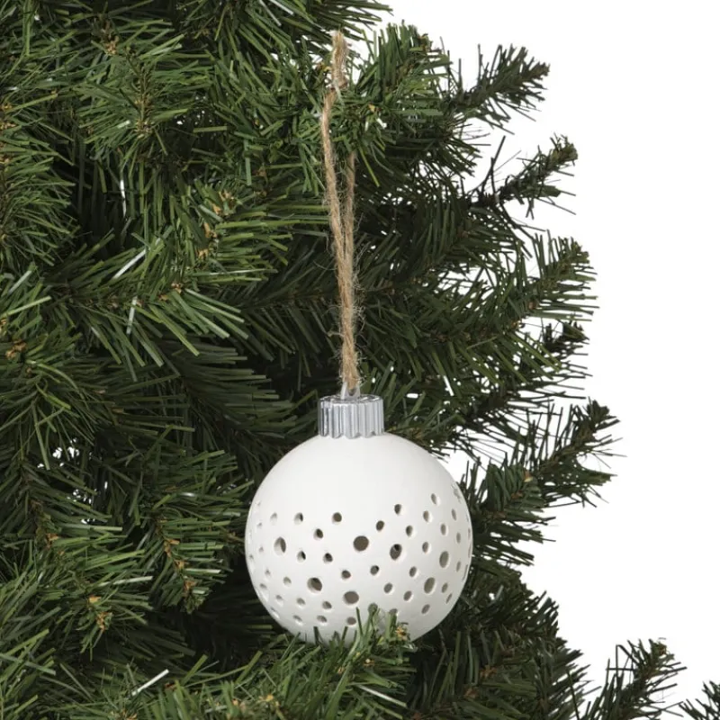 Xenos Kerstballen-Kerstbal LED stippen - wit