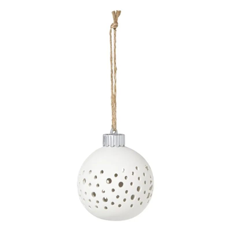 Xenos Kerstballen-Kerstbal LED stippen - wit