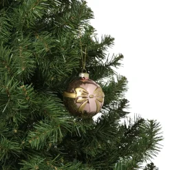 Xenos Kerstballen-Kerstbal met strik - roze