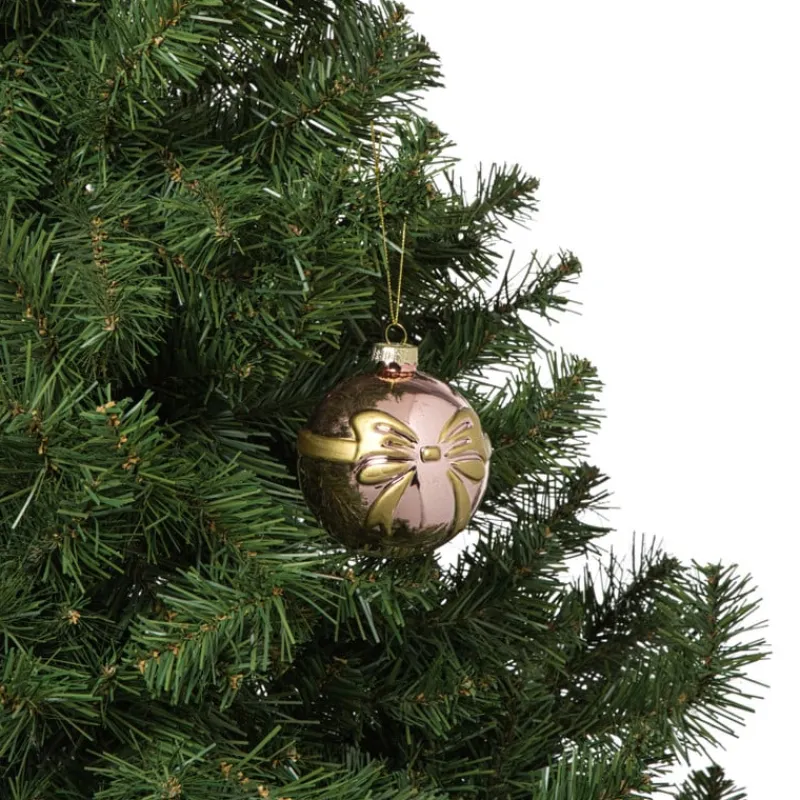 Xenos Kerstballen-Kerstbal met strik - roze