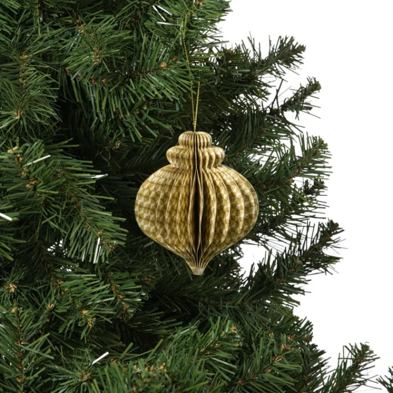 Xenos Kersthangers|Kerstballen-Kerstbal papier clashing colours - diverse varianten - ø8.3x10 cm