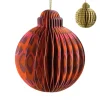 Xenos Kersthangers|Kerstballen-Kerstbal papier clashing colours rond - diverse varianten - ø7x9.5 cm