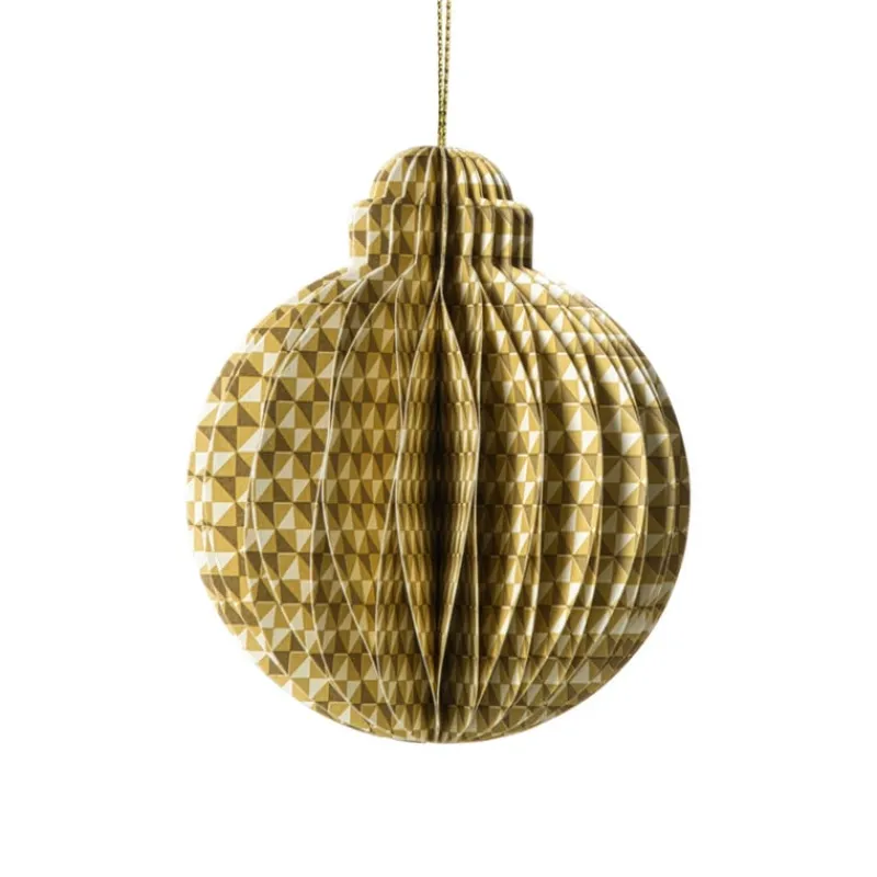 Xenos Kersthangers|Kerstballen-Kerstbal papier clashing colours rond - diverse varianten - ø7x9.5 cm