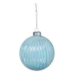 Xenos Kerstballen-Kerstbal ribbels - lichtblauw