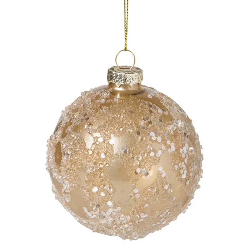 Xenos Kerstballen-Kerstbal sequins - goudkleurig