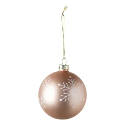 Xenos Kerstballen-Kerstbal sneeuwvlok - roze - ⌀8 cm