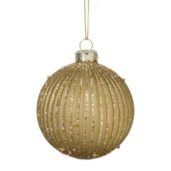 Xenos Kerstballen-Kerstbal strepen en stippen - groen