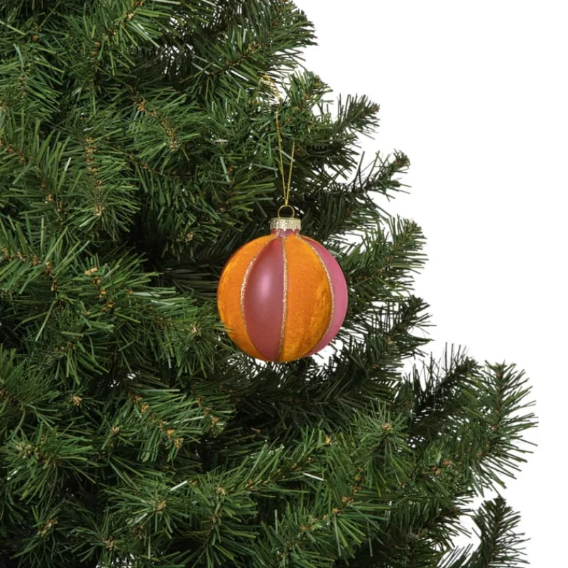 Xenos Kerstballen-Kerstbal twist - roze/oranje