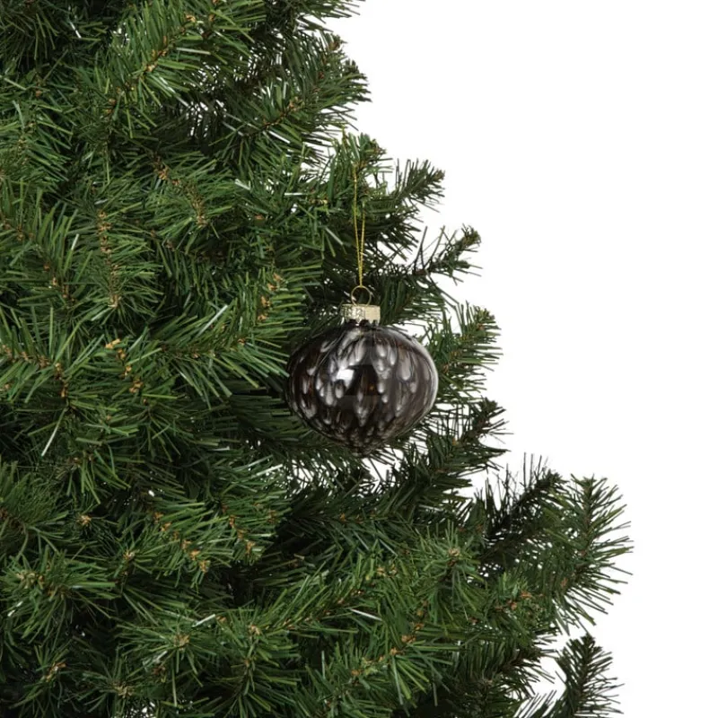Xenos Kerstballen-Kerstbal veren - zwart