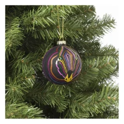 Xenos Kerstballen-Kerstbal zebra - glas - ø8 cm