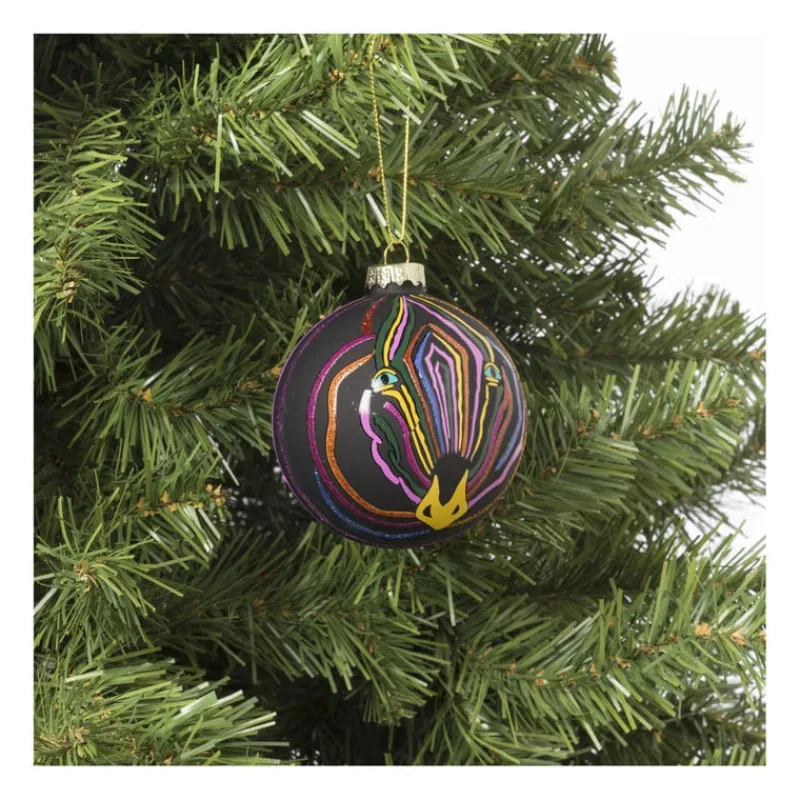 Xenos Kerstballen-Kerstbal zebra - glas - ø8 cm