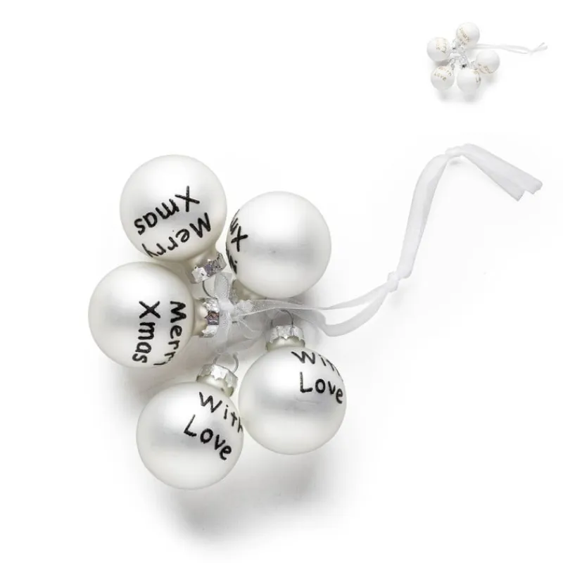 Xenos Kerst Inpakken|Kerstballen-Kerstballetjes cadeauhangers - diverse soorten - 5xø2.5 cm